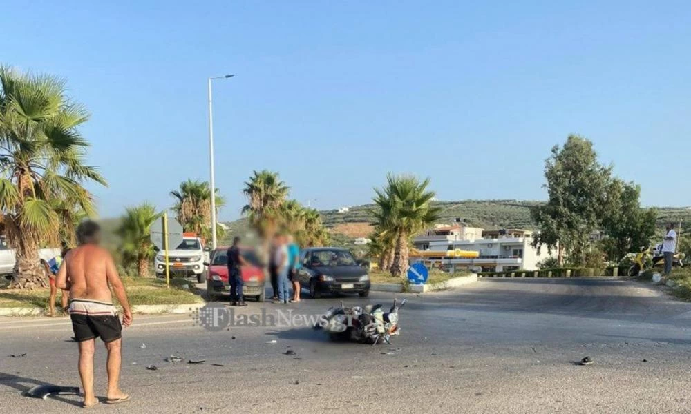 Χανιά: Μετωπική δύο μηχανών με δύο σοβαρά τραυματίες στο Καστέλι
